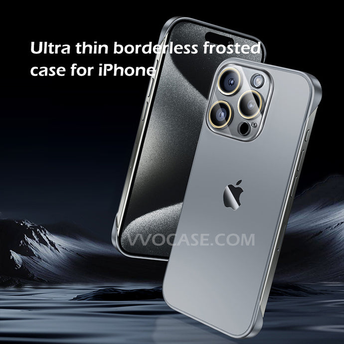Ultra thin borderless frosted case for iPhone