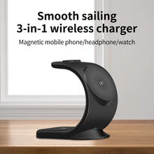 Load image into Gallery viewer, 3-in-1 wireless charger Magnetic mobile phone/headphone/watch
