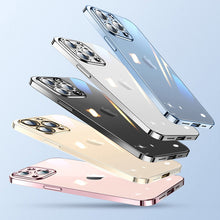 Load image into Gallery viewer, Crystal grade transparent electroplating frame case for iPhone 12/13 series

