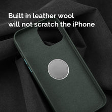 Load image into Gallery viewer, Luxury leather metal ring case for iPhone 12/13 series
