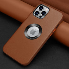 Load image into Gallery viewer, Luxury leather metal ring case for iPhone 12/13 series
