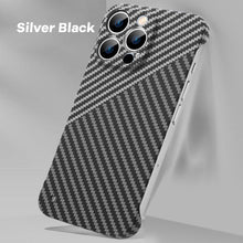 Load image into Gallery viewer, Half frame carbon fiber textured case for iPhone
