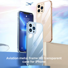 Load image into Gallery viewer, Aviation metal frame HD transparent case for iPhone 12/13 series
