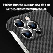 Load image into Gallery viewer, Half frame carbon fiber textured case for iPhone
