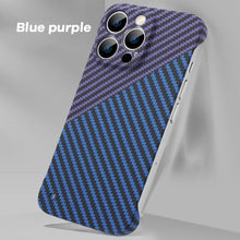 Load image into Gallery viewer, Half frame carbon fiber textured case for iPhone
