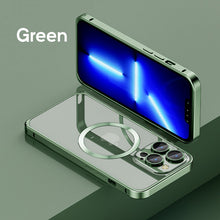 Load image into Gallery viewer, Metal frame transparent constant yellow MagSafe case for iPhone
